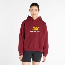 Bluza damska New Balance WT51501MHB – bordowa. Czerwone bluzy damskie New Balance, xl, bez wzorów, z bawełny, bez kaptura. Za 429.99 zł.
