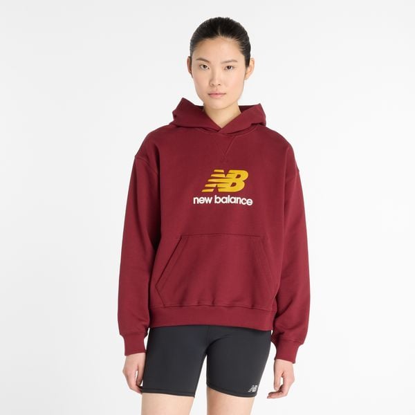 Bluza damska New Balance WT51501MHB – bordowa. Czerwone bluzy damskie New Balance, xl, bez wzorów, z bawełny, bez kaptura. Za 429.99 zł.
