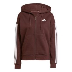 Damska bluza dresowa adidas Essentials 3-Stripes. Białe bluzy sportowe damskie Adidas, bez wzorów, z dresówki, bez kaptura, na fitness i siłownię. W wyprzedaży za 227.00 zł.