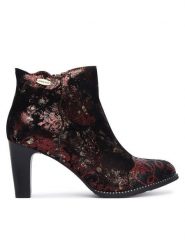 Laura Vita Botki Albane 198 Czerwony. Czerwone botki damskie Laura Vita, z nubiku, bez obcasa, na słupku, bez zapięcia. Za 439.99 zł.