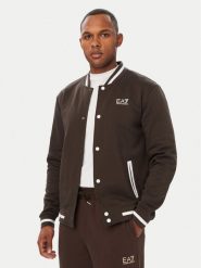 EA7 Emporio Armani Bluza 7M002146 AF10377 U6027 Brązowy ciemny Regular Fit. Brązowe bluzy męskie EA7 Emporio Armani, m, bez wzorów, z bawełny, bez kaptura. Za 549.99 zł.