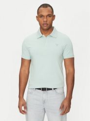 Guess Polo M5GP66 J1314 Zielony Regular Fit. Zielone koszulki polo męskie Guess, m, z aplikacjami, z bawełny, bez ramiączek. Za 139.99 zł.