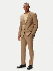 HUGO Garnitur Henry-Getlin253X 50567894 Beżowy ciemny Slim Fit. Brązowe garnitury męskie Hugo, bez wzorów, z syntetyku. Za 1,849.00 zł.