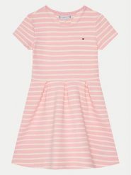 Tommy Hilfiger Sukienka codzienna KG0KG08339 S Różowy Slim Fit. Czerwone sukienki dla dziewczynek Tommy Hilfiger, bez wzorów, z bawełny, bez ramiączek. Za 199.99 zł.