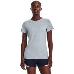 Koszulka damska Under Armour Tech SSC - Twist. Szare koszulki sportowe damskie Under Armour, s, bez wzorów, bez kołnierzyka, bez ramiączek. Za 89.99 zł.