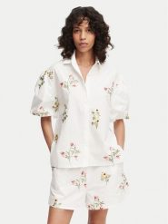 French Connection Koszula Cambria 729G7 Biały Relaxed Fit. Białe bluzki damskie French Connection, m, bez wzorów, z bawełny, bez kołnierzyka, bez ramiączek. Za 484.99 zł.