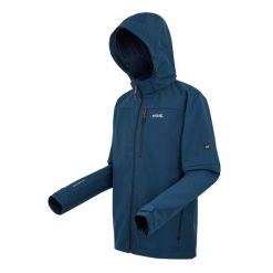 Kurtka turystyczna softshell Regatta Arana. Niebieskie kurtki męskie Regatta, m, bez wzorów, z materiału, bez kaptura. Za 316.00 zł.