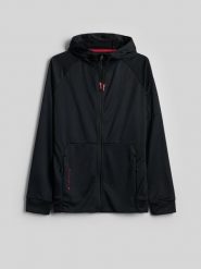 4F Bluza treningowa regular z kapturem męska - czarna L. Czarne bluzy męskie 4f, l, bez wzorów, z kapturem. Za 249.99 zł.