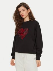 KARL LAGERFELD Bluza A1W20045 Czarny Regular Fit. Czarne bluzy damskie KARL LAGERFELD, m, bez wzorów, z bawełny, bez kaptura. Za 519.99 zł.