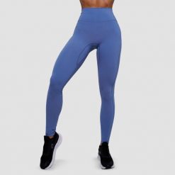 Legginsy damskie functional training z wysokim stanem niebieskie FIT. Niebieskie legginsy damskie GYMBEAM, m, bez wzorów, z elastanu. Za 115.90 zł.