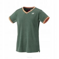 Koszulka tenisowa Yonex damska Crew Neck RG. Zielone koszulki sportowe damskie YONEX, xs, bez wzorów, z materiału, bez kołnierzyka, bez ramiączek, na fitness i siłownię. Za 188.99 zł.