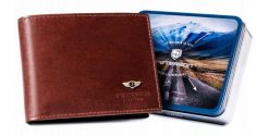Portfel skórzany Peterson [DH] PTN 22304-VT brązowy. Brązowe portfele męskie Peterson, bez wzorów, ze skóry. Za 77.99 zł.
