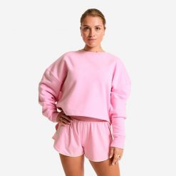 Bluza fitness damska Domyos crop. Czerwone bluzy damskie DOMYOS, m, bez wzorów, z bawełny, bez kaptura. Za 79.99 zł.