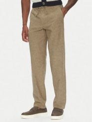 Lindbergh Spodnie materiałowe 30-008023 Beżowy Relaxed Fit. Brązowe spodnie materiałowe męskie Lindbergh, l, bez wzorów, z bawełny. Za 239.99 zł.