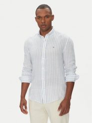 Tommy Hilfiger Koszula Essential MW0MW38581 Niebieski Regular Fit. Niebieskie koszule męskie Tommy Hilfiger, m, bez wzorów, ze lnu, bez kołnierzyka, bez ramiączek. Za 339.99 zł.