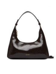 Calvin Klein Torebka Foil Logo Glossy Conv Shoulder B LV04F3737G Brązowy. Brązowe torebki do ręki damskie Calvin Klein, bez wzorów, ze skóry, bez dodatków. Za 489.99 zł.