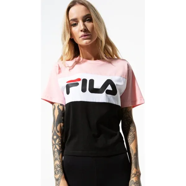Fila Koszulka Ss Allison Tee , czarny, rozmiar L. Czarne koszulki sportowe damskie Fila, l, z aplikacjami, z materiału, bez kołnierzyka, bez ramiączek, climacool (adidas). Za 159.99 zł.