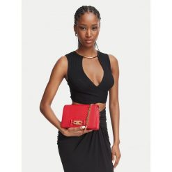 Torebka Elisabetta Franchi. Czerwone listonoszki damskie Elisabetta Franchi, bez wzorów, bez dodatków. Za 1,289.00 zł.