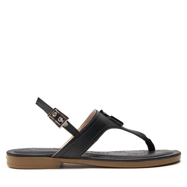 Sandały Liu Jo. Czarne sandały damskie Liu Jo, bez wzorów, bez obcasa, na płaskiej podeszwie, bez zapięcia. Za 439.99 zł.