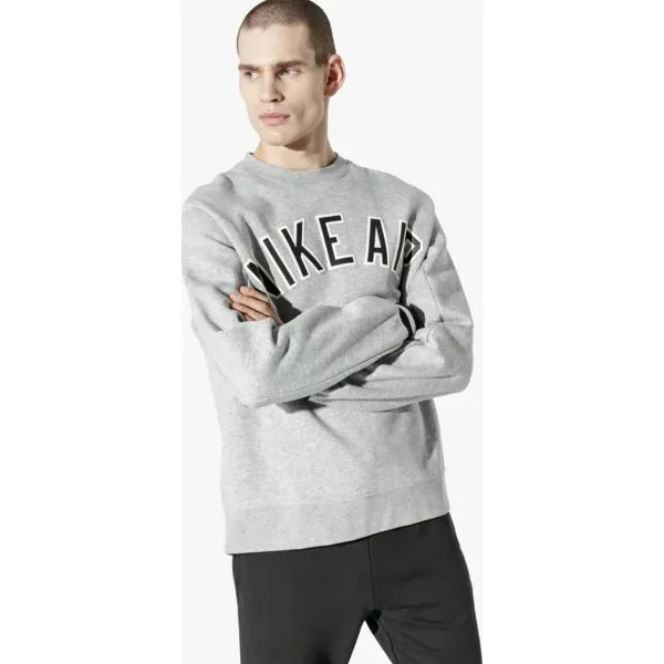 Nike Bluza M Nsw Nike Air Crew Flc , szary, rozmiar L. Szare bluzy męskie Nike, l, bez wzorów, z bawełny, bez kaptura. W wyprzedaży za 179.99 zł.