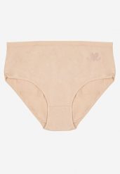 Beżowe Gładkie Majtki Figi z Bawełny Idina. Brązowe figi damskie Born2be, plus size, bez wzorów, z bawełny. Za 19.99 zł.