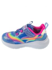 Skechers Sneakersy S-Lights: Unicorn Chaser 302298N/BLMT Niebieski. Niebieskie buty sportowe dziewczęce Skechers, bez wzorów, ze skóry, bez zapięcia. Za 209.99 zł.