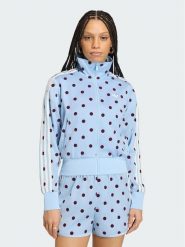 Adidas Bluza Satin Polka Dots Tt Track Top KV1167 Niebieski jasny Regular Fit. Niebieskie bluzy damskie Adidas, s, bez wzorów, z syntetyku, bez kaptura. Za 328.99 zł.