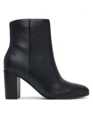 Guess Botki FLFBER LEA10 Czarny. Czarne botki damskie Guess, ze skóry, bez obcasa, na słupku, bez zapięcia. Za 544.99 zł.