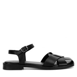 Sandały Sergio Bardi. Czarne sandały damskie Sergio Bardi, bez wzorów, bez obcasa, na płaskiej podeszwie, bez zapięcia. Za 229.99 zł.