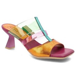 Różowe Klapki Hispanitas Eleganckie Obuwie Damskie. Czerwone klapki damskie Hispanitas, bez wzorów, z materiału, bez obcasa, na obcasie, bez zapięcia. Za 539.00 zł.