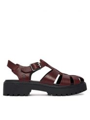 Timberland Sandały Stone Street TB0A5S65EIW1 Bordowy. Czerwone sandały damskie Timberland, bez wzorów, ze skóry, bez obcasa, na płaskiej podeszwie, bez zapięcia. Za 549.99 zł.