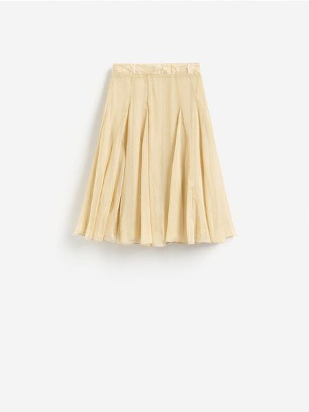 Spódnica midi z koronką - złamana biel. Spódnice damskie Reserved, l, bez wzorów, z koronki, midi, rozkloszowane. Za 179.99 zł.