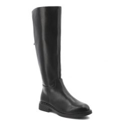 Czarne Kozaki Vinceza Stylowe Obuwie Damskie Zapinane Na Suwak. Czarne kozaki damskie VINCEZA, ze skóry, bez obcasa, na obcasie. Za 280.99 zł.