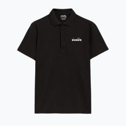 Koszulka polo męska Diadora Statement. Czarne koszulki polo męskie Diadora, m, bez wzorów, z bawełny, eleganckie, bez ramiączek. Za 67.99 zł.