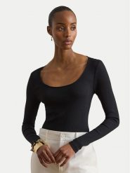 LAUREN RALPH LAUREN Bluzka 200980145005 Czarny Slim Fit. Czarne koszule damskie Lauren Ralph Lauren, m, bez wzorów, z bawełny, bez kołnierzyka, bez ramiączek. Za 419.99 zł.