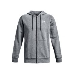 Bluza z kapturem z pełnym zamkiem błyskawicznym Under Armour Essential Fleece. Białe bluzy męskie Under Armour, xl, bez wzorów, z bawełny, z kapturem. Za 316.45 zł.