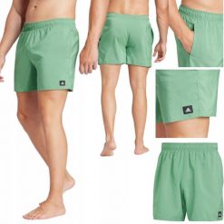 Krotkie Spodenki Meskie Adidas Solid Clx Spodenki Kapielowe. Zielone kąpielówki męskie Adidas, m, bez wzorów, z materiału, krótkie, do pływania. Za 120.44 zł.