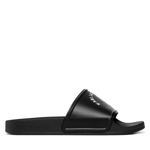 Klapki KARL LAGERFELD. Czarne klapki damskie KARL LAGERFELD, bez wzorów, bez obcasa. Za 379.99 zł.