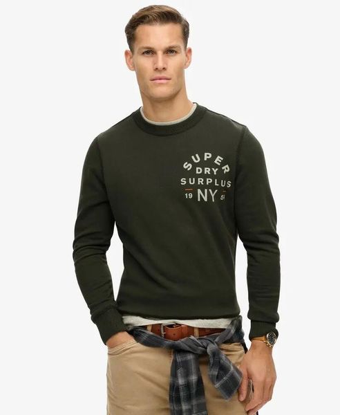Superdry Bluza Surplus Graphic z bawełny – Washed Black. Czarne bluzy męskie Superdry., l, bez wzorów, z bawełny, bez kaptura. Za 335.95 zł.