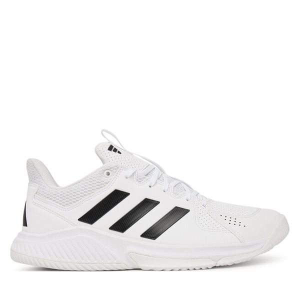 Buty halowe adidas. Białe buty sportowe męskie Adidas, bez zapięcia. Za 296.99 zł.