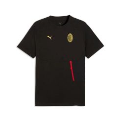 Koszulka z kieszonką AC Milan Tech 2025/26. Czarne koszulki sportowe męskie Puma, l, bez wzorów, bez kołnierzyka, bez ramiączek, do piłki nożnej. Za 242.03 zł.