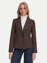 Marella Marynarka Rive 2623046101 Brązowy ciemny Regular Fit. Brązowe żakiety damskie Marella, bez wzorów, z syntetyku. Za 1,729.00 zł.