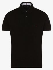 Tommy Hilfiger koszulka polo Mężczyźni Bawełna czarny, S. Czarne koszulki polo męskie Tommy Hilfiger, m, bez wzorów, z bawełny, bez ramiączek. Za 359.95 zł.