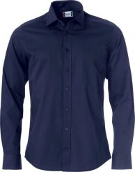 Clique Clark koszula męska z długim rękawem 100% bawełna regular fit – dark navy. Niebieskie koszule męskie CLIQUE, m, bez wzorów, z bawełny, bez kołnierzyka, bez ramiączek. Za 212.53 zł.