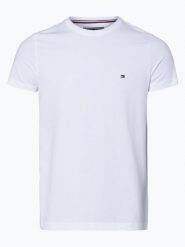 Tommy Hilfiger T-shirt Mężczyźni Dżersej biały, M. Białe t-shirty męskie Tommy Hilfiger, m, bez wzorów, z bawełny, bez kołnierzyka. Za 179.95 zł.