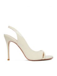 Eva Minge Sandały EO-TALIA-LT1022-201 Écru. Białe sandały damskie Eva Minge, bez wzorów, ze skóry, bez obcasa, na szpilce, bez zapięcia. Za 449.99 zł.