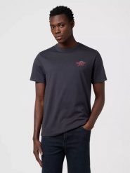 MĘSKA KOSZULKA WRANGLER GRAPHIC TEE FADED BLACK 112371486. Czarne t-shirty męskie Wrangler, m, bez wzorów, bez kołnierzyka. Za 79.99 zł.