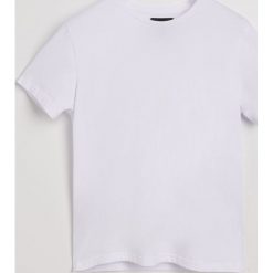 Gładki t-shirt - Biały. Białe t-shirty męskie Reserved. Za 49.99 zł.