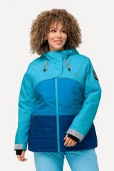 Damskie Kurtka narciarska HYPRAR wodoodporna dwukierunkowy zamek błyskawiczny. Niebieskie kurtki snowboardowe damskie Ulla Popken, plus size, bez wzorów, z materiału, długie, bez kaptura, narciarskie. Za 849.99 zł.