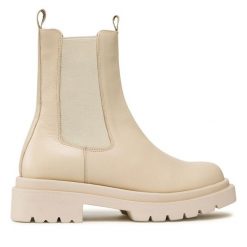 Sztyblety GINO ROSSI. Brązowe botki damskie Gino Rossi, bez obcasa, na płaskiej podeszwie, bez zapięcia. Za 229.99 zł.